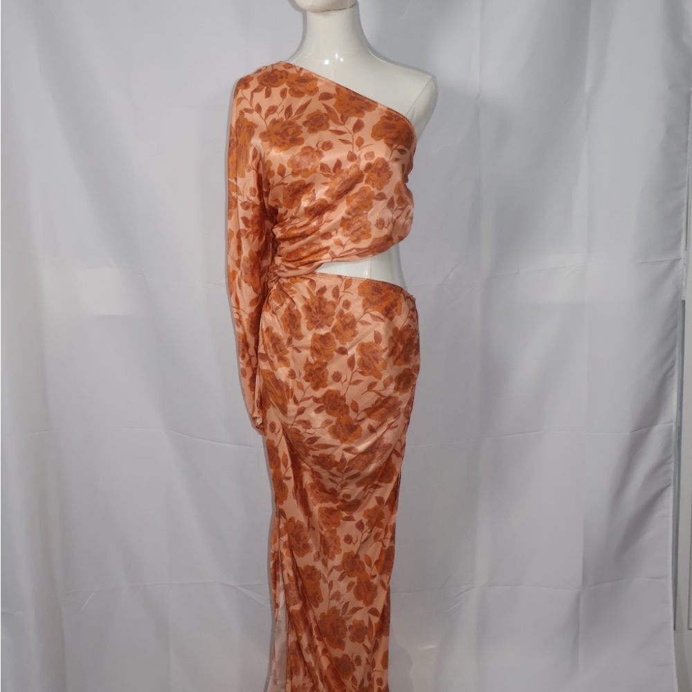 Anthropologie Asymmetrical Floral Gown
